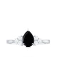 thumbnail image 5 of Rosec Jewels 0.75 CT Teardrop Black Onyx Engagement with Diamond Trio for Women, 10K White Gold, US 10.00, 5 of 9
