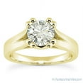 thumbnail image 2 of Round Cut Moissanite by Charles & Colvard Cathedral Solitaire Engagement Ring in 14k Yellow Gold, 2 of 4