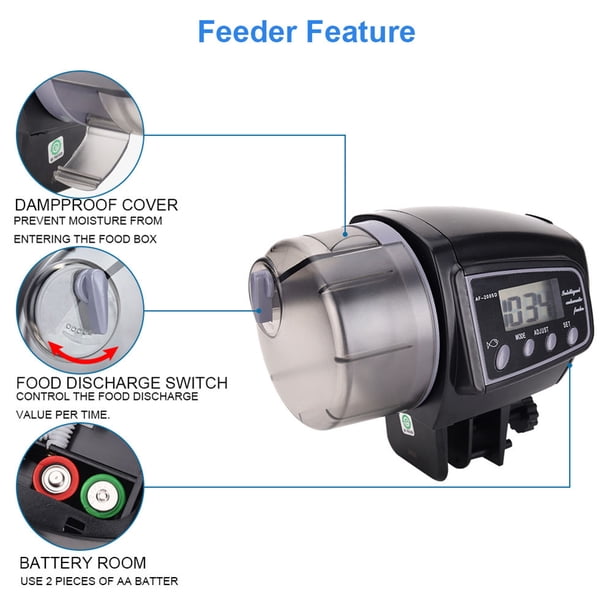 Alimentador automático del tanque de peces Acuario LCD Indicar la máquina de alimentación (AF2009D)