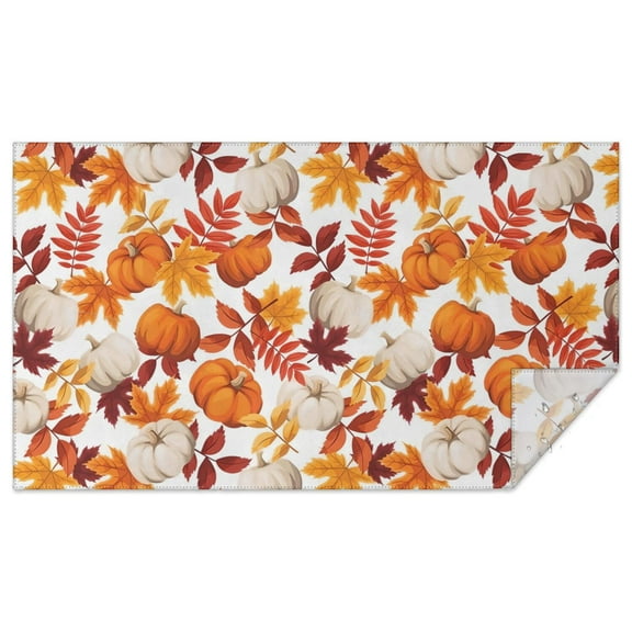 Fall Tablecloth 60x102 Inch Rectangular,Thanksgiving Autumn Harvest Maple Leaf,Pumpkin,Dwarf Table Cover for Party Picnic Dinner Decor
