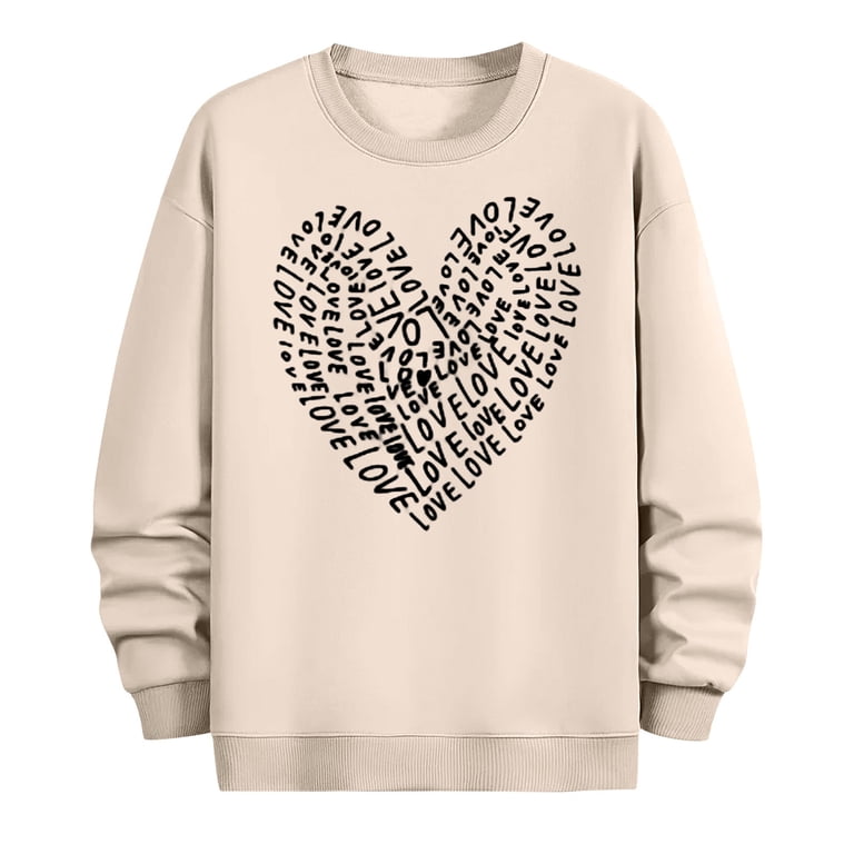 Jinhomg Mens Holiday Sweatshirt 2025 Trendy Valentine's Day Love