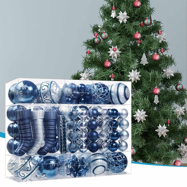 xihome Juego de 150 adornos navideños electrochapados con ganchos para colgar, ideales para decorar el rbol de Navidad y el hogar en estas fiestas.