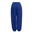 thumbnail image 4 of Ynynloco Womens Summer Casual Cotton Linen Pants Drawstring Elastic High Waisted Work Trousers Joggers Trendy Harem Pants with Pockets, 4 of 8