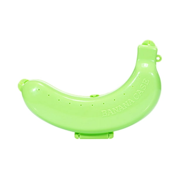 Estuche de plástico para plátanos, estuche sellado para almacenamiento de plátanos para viajes y acampadas (verde)