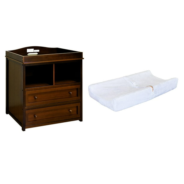 AFG Leila 2Drawer Changing Table Espresso with Contoured Changing Pad