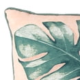 thumbnail image 2 of Jordan Manufacturing 20" x 20" Green and Coral Palm Leaves Square Reversible Decorative Throw Pillow with Welt, 2 of 7