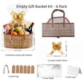 thumbnail image 6 of Forautely 6-Pack Foldable Bamboo Gift Baskets with Handles – DIY Kit Includes Cellophane Bags, Ribbons, Cards, Tags for Baby Shower, Wedding, Easter, Christmas, 6 of 7