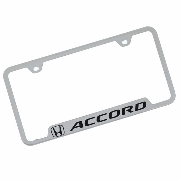 Honda Accord License Plate Frame - Laser Etched Cut-Out Frame - Stainless Steel