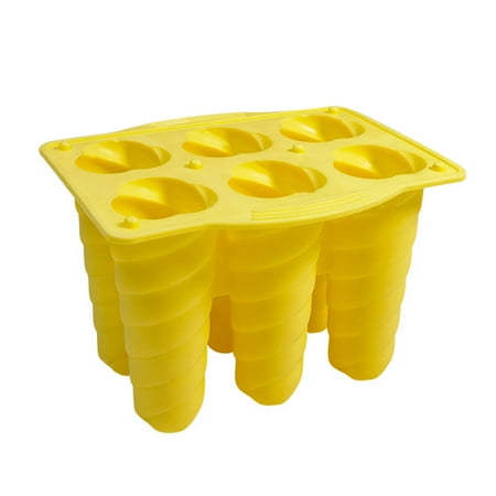 

Skys Clear Texture Ice Pop Mold with Lid Silicone DIY Craft 6 Grids Ice Lolly Mold for Home