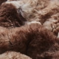 thumbnail image 5 of Tache Chocolate Golden Brown Striped Throw Super Soft Warm Faux Fur with Brown Back Blanket - 50x60, 5 of 8