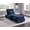 Dark Blue, variant on JUYG Lift-Top Storage Bench with Pull-Out Bed, Brown Velvet Tufted, Solid Wood
