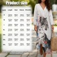thumbnail image 6 of DISNIMO Maxi Dresses for Women Tiger Flower Printed Casual Loose Dress Lightweight V Neck Shift Dresses 3/4 Sleeve Midi Dress, M, 6 of 6