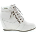 thumbnail image 6 of Static Footwear Womens Peter-30 Lace Up Hidden Wedge High Top Fashion Sneakers, 6 of 7