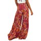 thumbnail image 3 of VISgogo - Pantalones palazzo con cinturón para mujer, pantalones de playa sueltos bohemios de cintura alta con estampado floral/a cuadros/cachemira VISgogo moda, 3 of 4