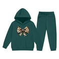 thumbnail image 4 of Eltusu Girls Outfit Sets, Long Sleeve Relaxed Fit 2 Pieces Printed Hoodies and Sweatpants Sets Green Size 3-4 T, 4 of 5