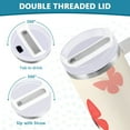 thumbnail image 3 of Yayeee 30oz Stainless Steel Tumbler with Straw and Handle Double-Wall Insulated Travel Water Bottle, Red Butterflies, 3 of 8