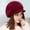 Bright Red, variant on Dress Choice Women's Winter Warm Hat Crochet Plush Beanie Knitted Newsboy Caps with Visor for Daily Wear