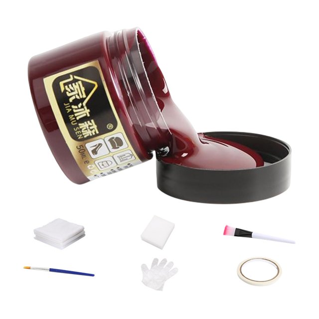 GUOOL Baume de Recoloration du Cuir 50ml Teinture en Résine pour Sacs à Main Rouge 50ml