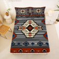 thumbnail image 5 of jejeloiu Bold Tribal Bed Sheets,Southwest Print Full Size Sheets For Boys,Red Gray,4-Piece,1 Flat Sheet, 1 Fitted Sheet and 2 Pillowcases, 5 of 6
