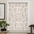 thumbnail image 4 of Farmhouse Khaki Semi Sheer Curtains Drapes for Living Room, Bedroom, French Doors Window 54 Inches Long, Vintage Flower Leaf Botanical Plant Rod Pocket Chiffon Curtain Drapery Voile Draperies Panel, 4 of 6