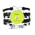 thumbnail image 2 of Green Beer Toast Celebrates Ireland Bracelet Love Accessory Twisted Leather Knitting Rope Wristband Gift, 2 of 2