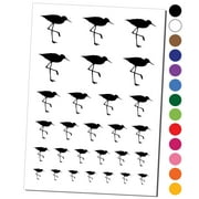 Sandpiper Bird Solid Water Resistant Temporary Tattoo Set Fake Body Art Collection - Light Blue