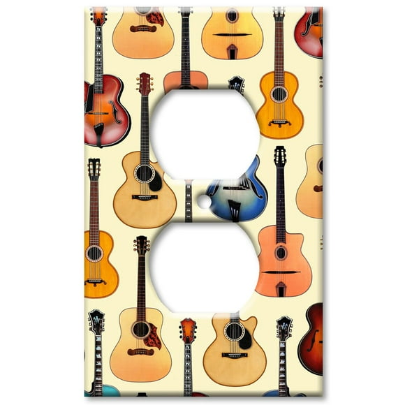 Art Plates - Outlet Cover Decorative Metal Wall Plate - Guitars: Acoustic - Image by Dan Morris - (Made in USA)