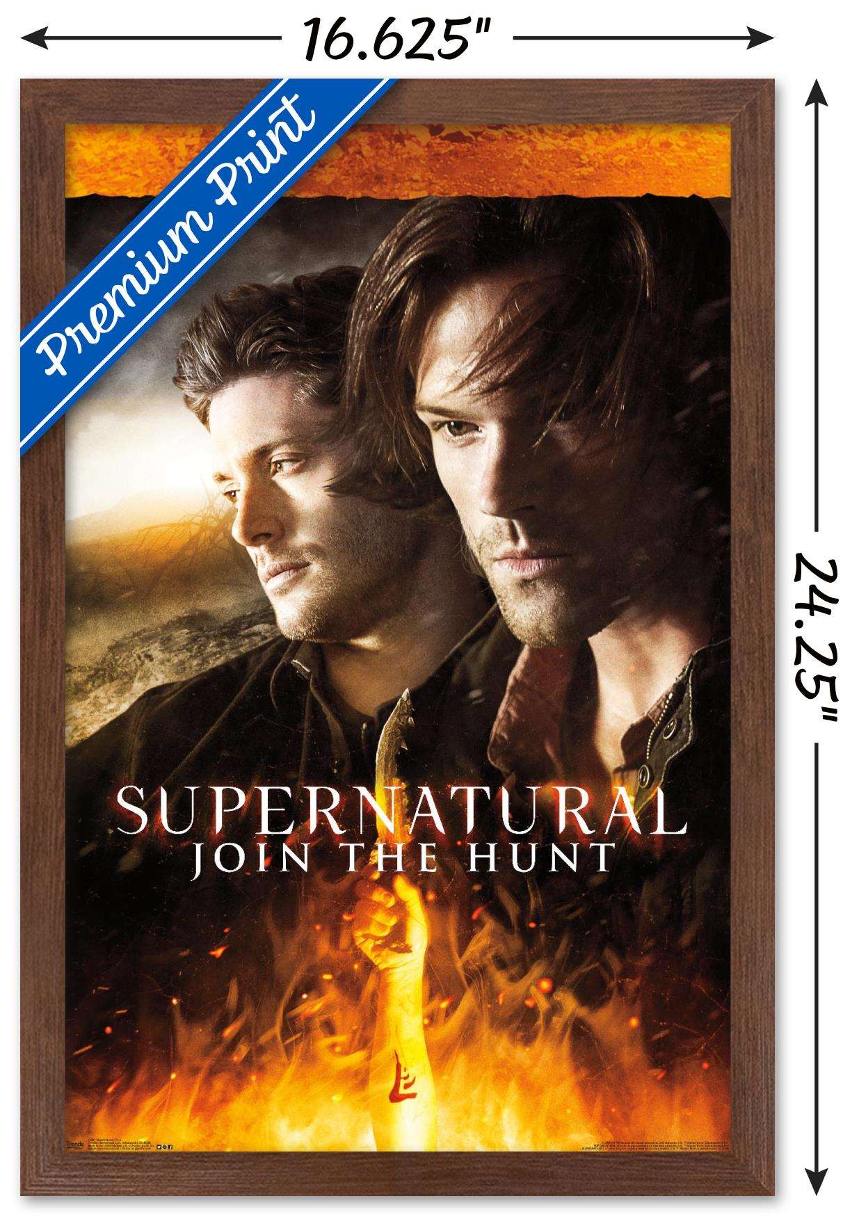 Supernatural - Fire Wall Poster, 14.725" x 22.375", Framed