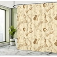 thumbnail image 4 of Ambesonne Beige Shower Curtain, Retro Chess Game Pieces, 69"Wx70"L, Beige, 4 of 4