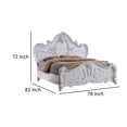 thumbnail image 5 of Benjara Rosy Queen Size Bed, Carved Details, Turned Legs, White Solid Wood Frame, 5 of 6