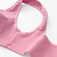 thumbnail image 6 of Front Button Bra for Women Plus Size No Underwire Wide Shoulder Straps Casual Daily Bra Pinks XL, 6 of 7
