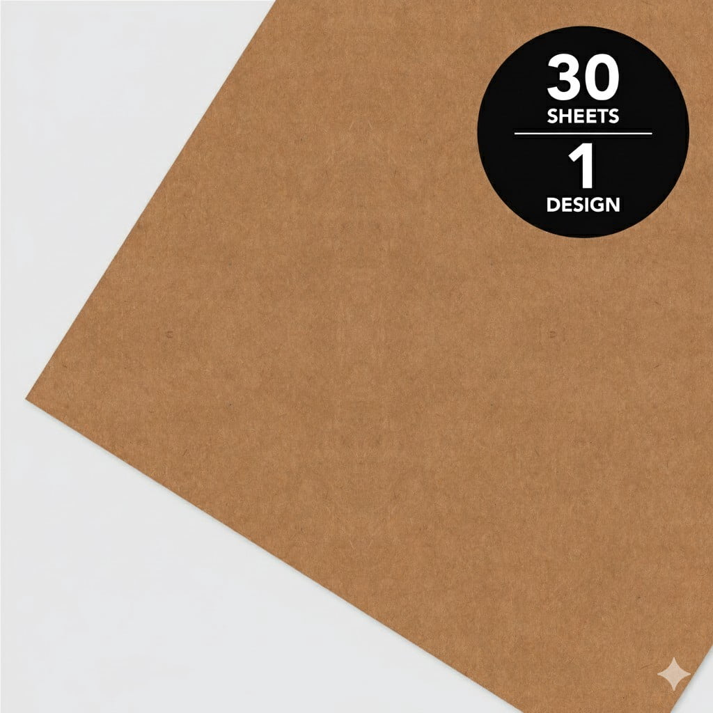 Roobee by Mara-mi Brown Kraft Cardstock, 12"x12", 200 GSM, 30 Sheets for Crafts and Scrapbooking