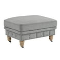 thumbnail image 3 of Rustic Manor Audriana Linen Cocktail Ottoman with Casters, Button Tufted, Light Grey, 36 x 25 x 20, 3 of 7
