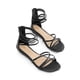 thumbnail image 5 of Sandalias planas con tiras al tobillo para mujer DREAM PAIRS talla 11 negras, 5 of 8