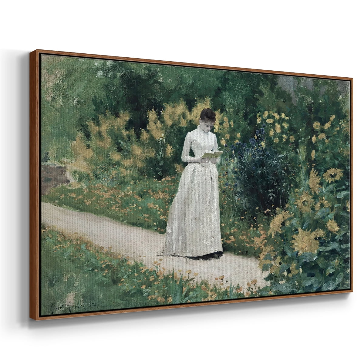 Vintage Botanical Print-LVII By Wexford Home Framed in Walnut Wood Gallery Wrapped Canvas 17 in. x 25 in.