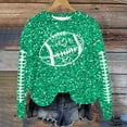thumbnail image 2 of Cnbwig Womens Hoodies Sweatshirts Pullover Long Sleeve Crewneck Sweatshirt Football Glitter Print Sequins Loose Winter Top Soft Blouse Casual Tops Comfy Fall Fashion Outfits Winter A16-Mint Green XL, 2 of 5