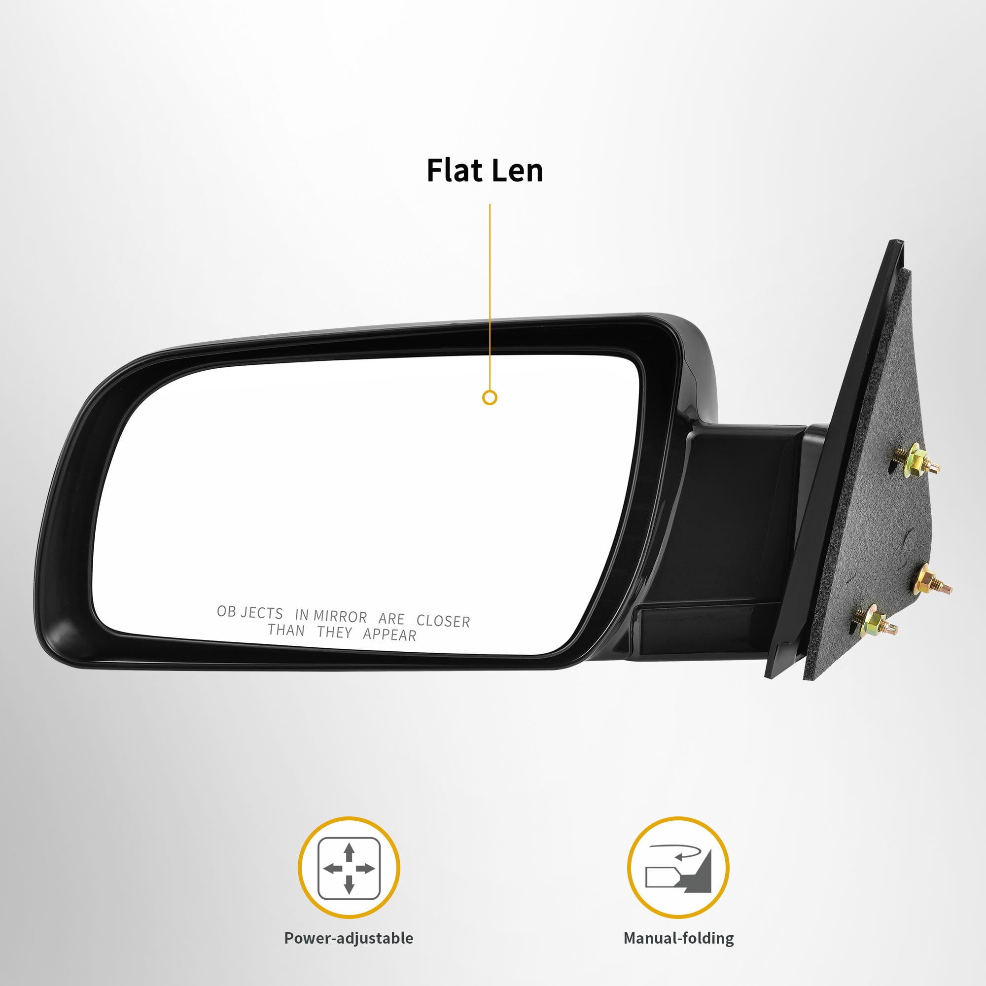 LEDKINGDOMUS Replacement Power Side Mirror Driver Left for GMC C/K 1500/2500/3500 1988-2000, Suburban 1500/2500 1992-1999, Chevy Blazer Full Size 1994, Tahoe 1995-2000,Manual Folding Adjustable Glass