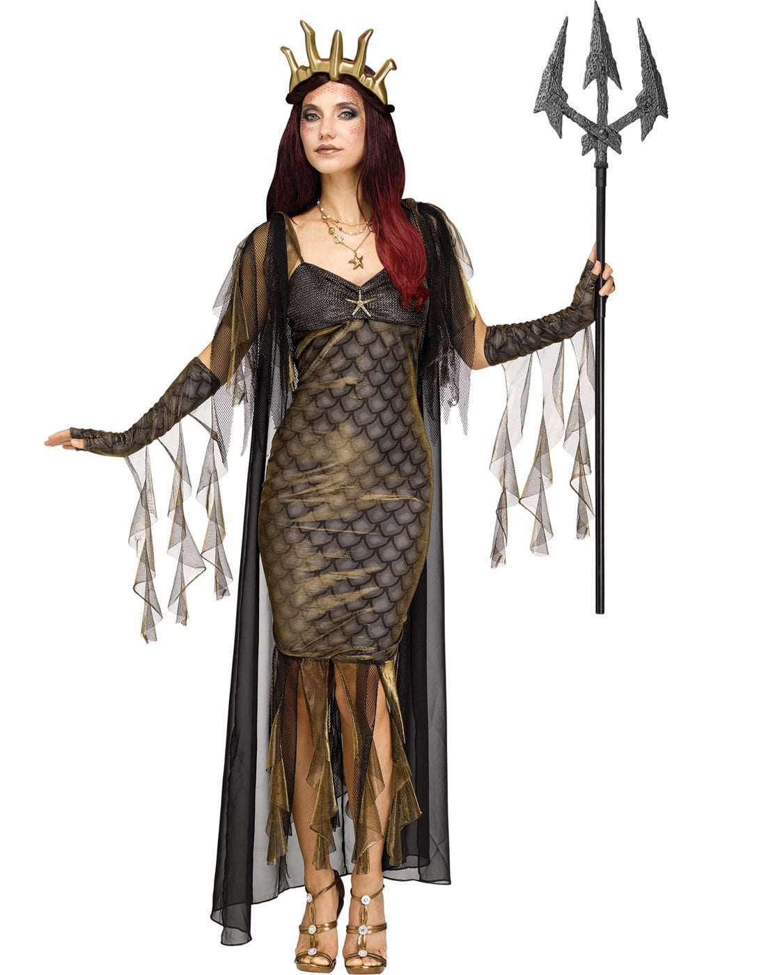 Sea Queen Womens Adult Royal Siren Mermaid Halloween Costume-M/L - Walmart.com