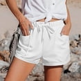 thumbnail image 3 of WAYUTE Women's Shorts Straight Leg High Waist Sports Loose Shorts Trendy Solid Color with Pockets Stretchy for Summer Casual Outdoor, 3 of 6
