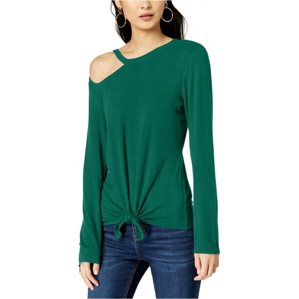 INC Blusa con lazo en el frente para mujer, verde, grande