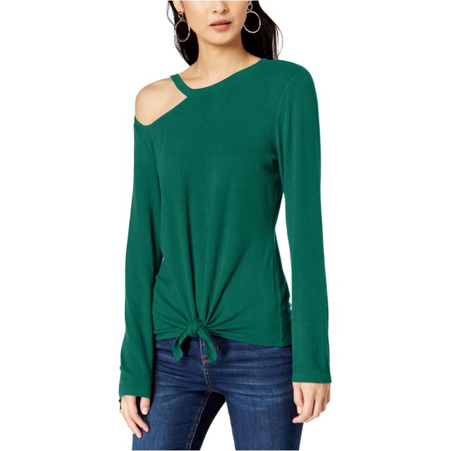 INC Blusa con lazo en el frente para mujer, verde, grande