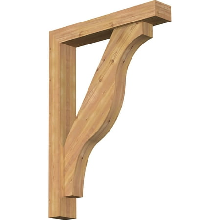 

Ekena Millwork 5 1/2 W x 32 D x 44 H Funston Block Smooth Bracket w/ Offset Brace Western Red Cedar