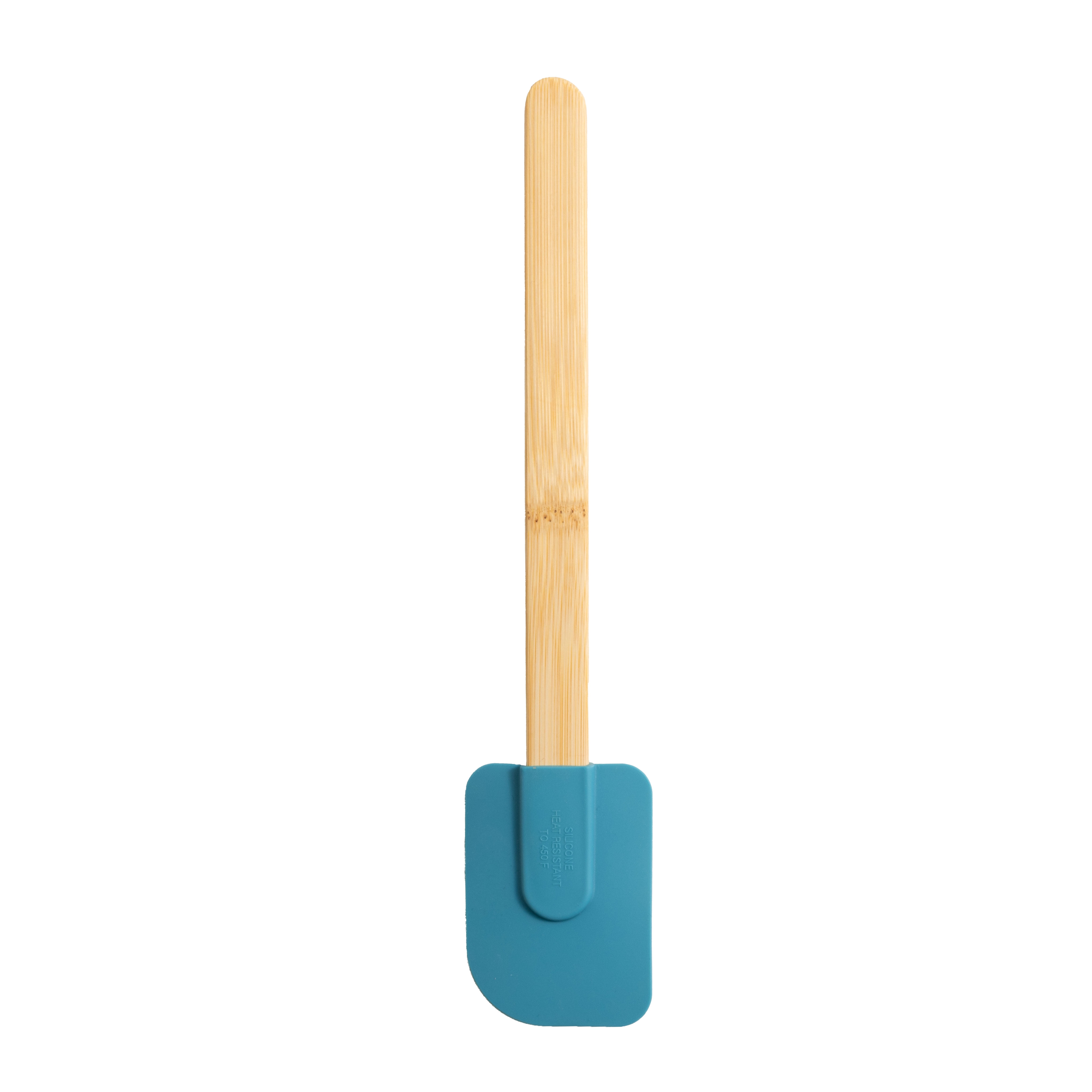 Mainstays Colorful Silicone Spatulas Set 4 with Bamboo Handles, Blue