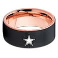 thumbnail image 2 of Rose Gold Tungsten Wedding Ring,Football Inspired Ring,Black Wedding Ring,8mm Wedding Ring,Anniversary Ring,Comfort Fit, 2 of 3