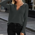 thumbnail image 4 of jjayotai Women's Soft V Neck Ribbed Knit Shirts Basic Long Sleeve Tops Comfortable Long Sleeve Shirts Tunic Blouse Clothes, 4 of 6