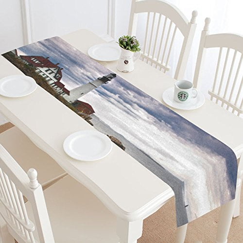 Interestprint Lighthouse Table Runner Home Decor 14 X 72 Inch Coastal Ocean Beach Table Cloth Runner For Wedding Party Banquet Decoration Walmart Com Walmart Com
