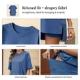 thumbnail image 5 of JYLFC Womens 2 Piece Sets Summer Outfits Lounge Set Oversized Tshirts Matching Biker Shorts,Blue S, 5 of 7