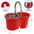 thumbnail image 5 of Spin Mop and Bucket System, Bucket System with Wringer Set for Floor Cleaning, 61 inches Telescoping Mop Rod for Office and Home Use, Red, 5 of 7