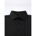 thumbnail image 2 of Demotime Mens Dress Shirts Short Sleeve Solid Formal Business Shirts Black 2XL, 2 of 8