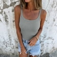 thumbnail image 2 of FAIWAD Tank Tops for Women Summer Sleeveless Ribbed Round Neck Slim Fitted Going out Tops Plus Size Layering Shirts, 2 of 8